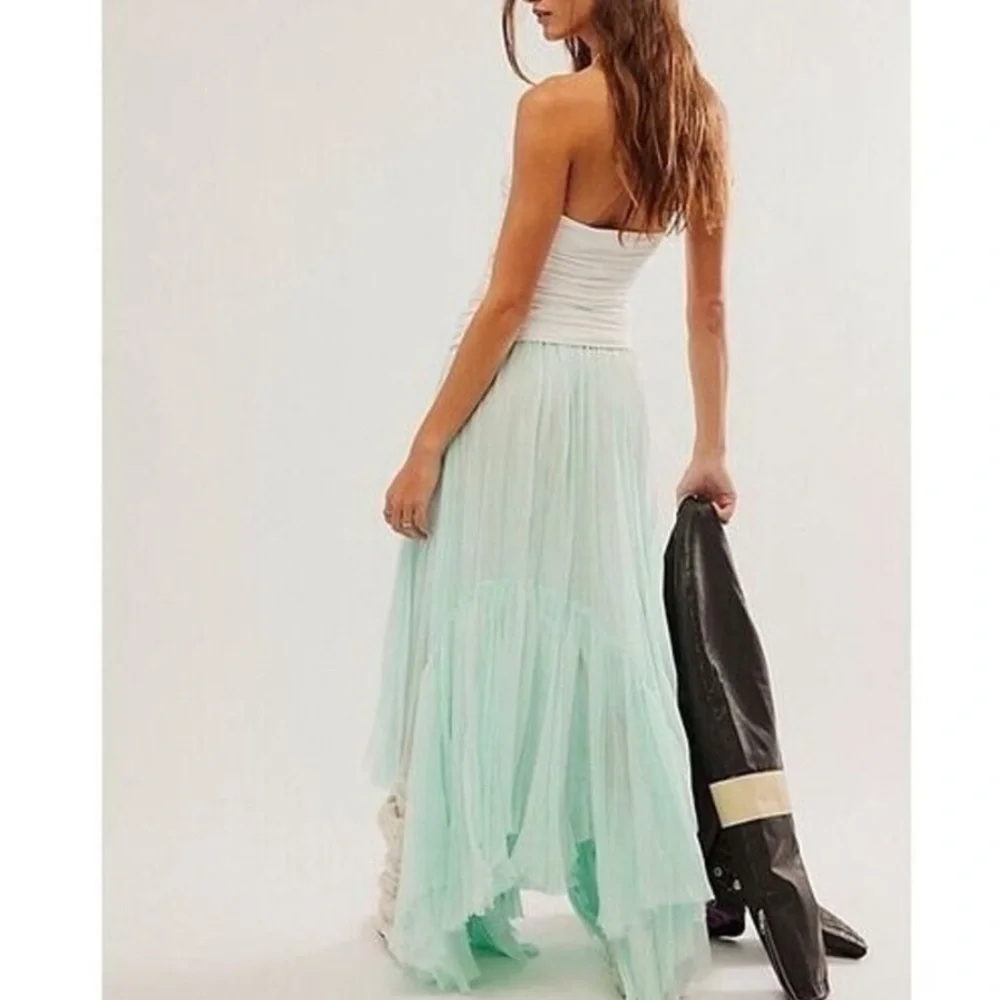 Free People One Clover Boho Elegant Minty Aquamarine Women's Skirt